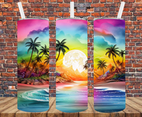 Beach Scene - Tumbler Wrap - Sublimation Transfers