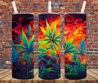 Bright Weed - Tumbler Wrap - Vinyl Transfers