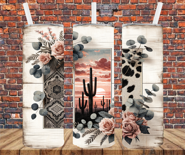 Western Scene - Tumbler Wrap - Vinyl Transfer