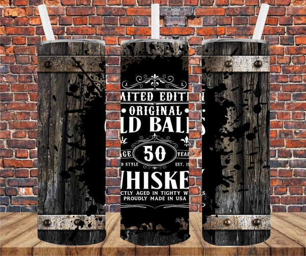 Original Old Balls Whisky - Perfectly Aged In Tighty Whities - Tumbler Wrap Sublimation Transfers