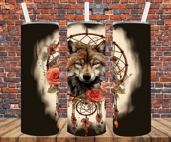 Wolf & Dream Catcher - Tumbler Wrap - Sublimation Transfers