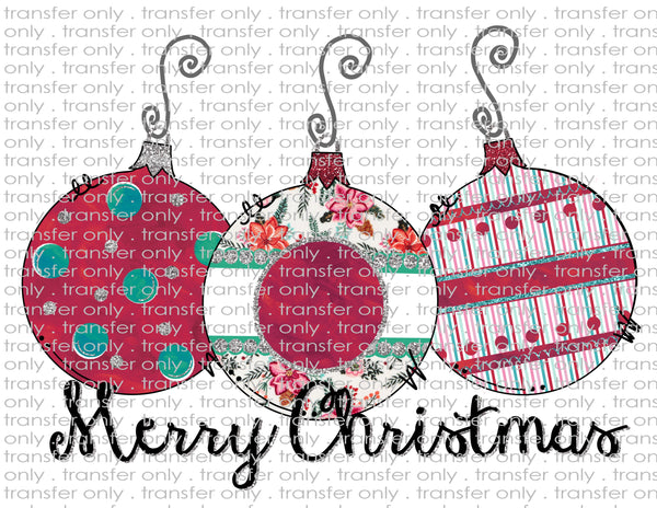 Merry Christmas Ornaments - Waterslide, Sublimation Transfers