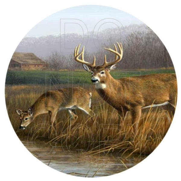 Deer - Round Template Transfers for Coasters
