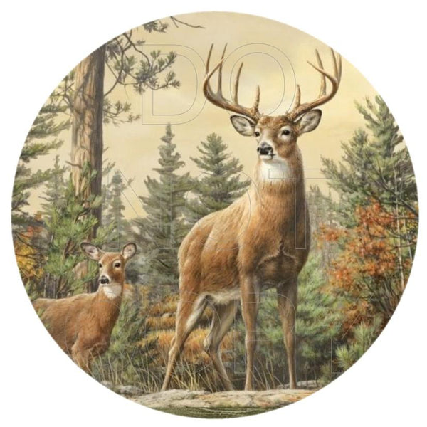 Deer - Round Template Transfers for Coasters