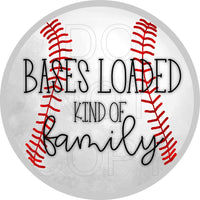 Bases Loaded Family - Baseball - Round Template Transfers for Coasters