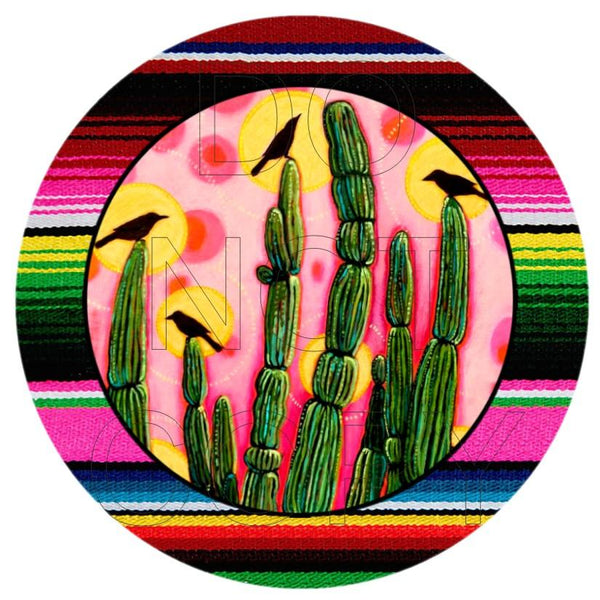 Desert Cactus - Round Template Transfers for Coasters