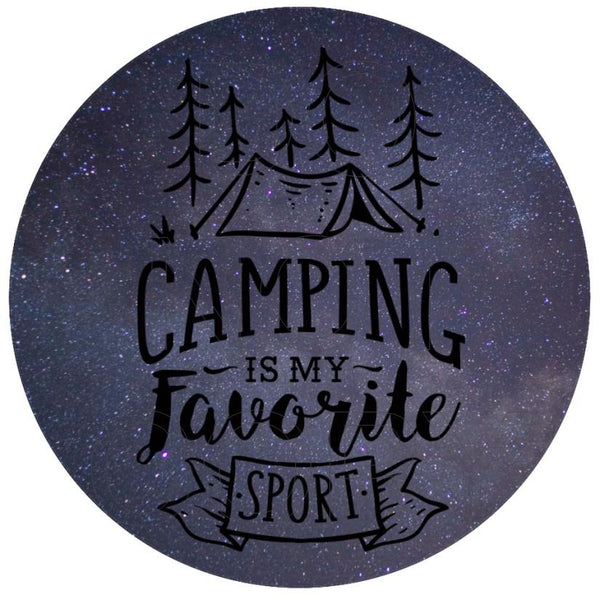 Camping Favorite Sport - Round Template Transfers for Coasters