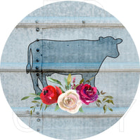 Country Cow - Round Template Transfers for Coasters
