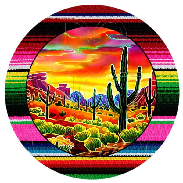 Desert Scene - Round Template Transfers for Coasters