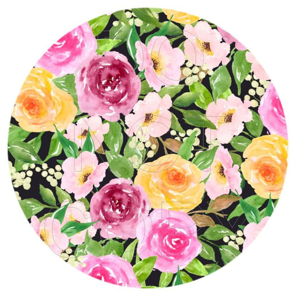 Floral - Round Template Transfers for Coasters