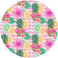 Tropical Pineapple - Round Template Transfers for Coasters