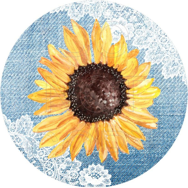 Sunflower Lace - Round Template Transfers for Coasters