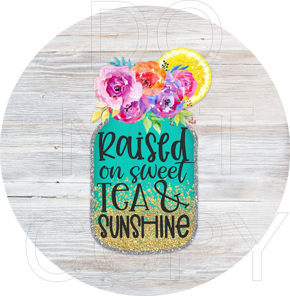 Raised on Sunshine & Sweet Tea - Round Template Transfers for Coasters