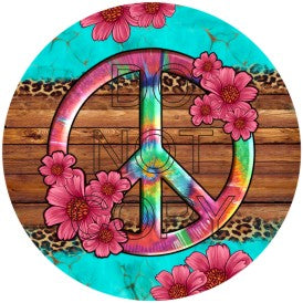 Hippie Vibes Peace Sign - Round Template Transfers for Coasters