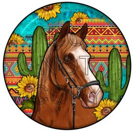 Horse - Round Template Transfers for Coasters