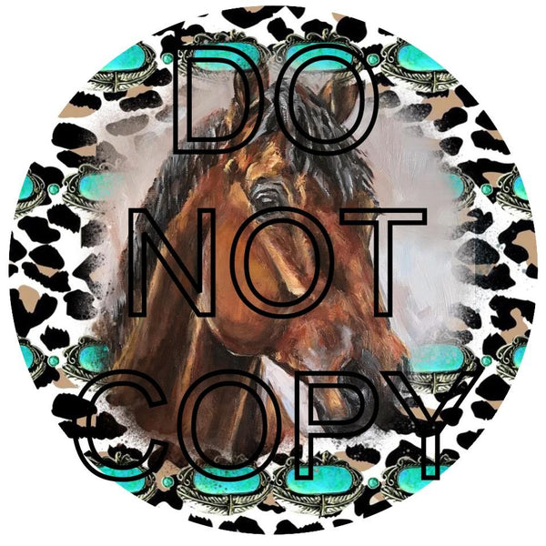 Horse - Round Template Transfers for Coasters