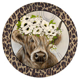 Shaggy Highlander Cow - Round Sign Design - Sublimation