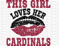 Girl Loves Football - Lips - Waterslide, Sublimation Transfers