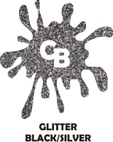 Black/Silver Glitter - Heat Transfer Vinyl Sheets