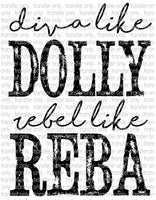 Diva Like Dolly - Waterslide, Sublimation Transfers