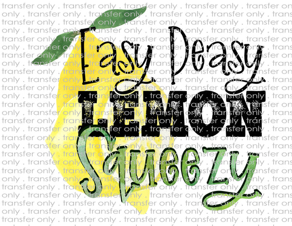 Easy Peezy Lemon Squeezee - Waterslide, Sublimation Transfers