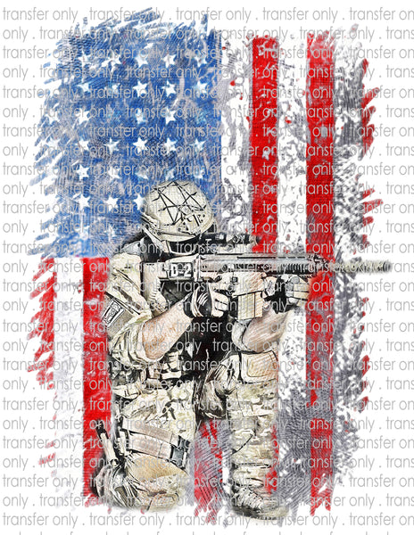 American Flag Military - Waterslide, Sublimation Transfers