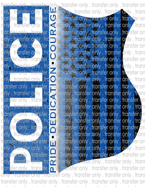 Police Shield - Waterslide, Sublimation Transfers