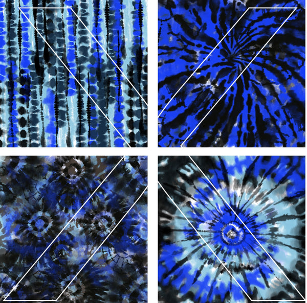Blue Tie Dye - Full Pattern - Waterslide, Sublimation Transfers