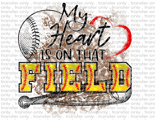 Heart is on That Field Softball - Waterslide, Sublimation Transfers