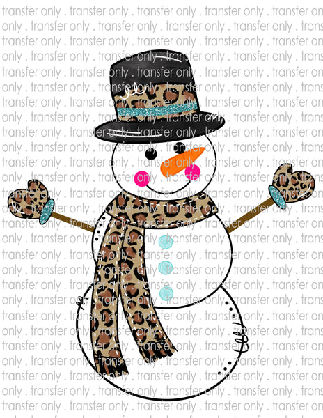 Leopard Snowman - Waterslide, Sublimation Transfers