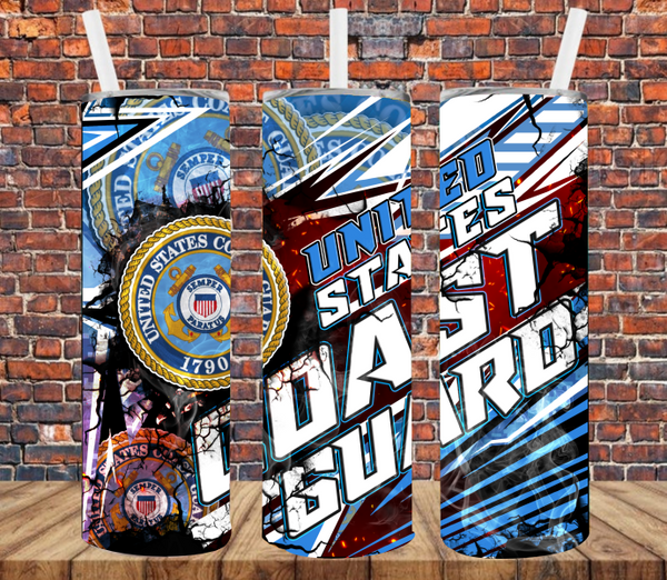 Coast Guard Abstract - Tumbler Wrap Sublimation Transfers