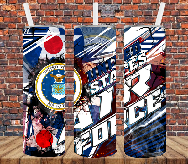 Air Force Abstract - Tumbler Wrap Sublimation Transfers