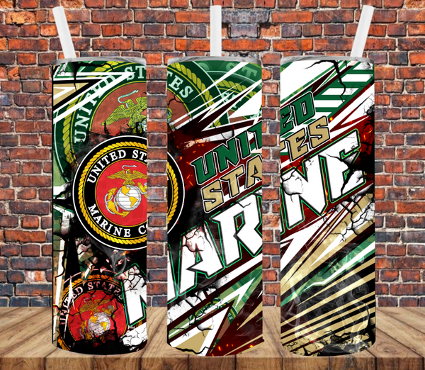 Marines Abstract - Tumbler Wrap Sublimation Transfers