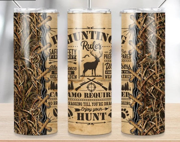 Deer Hunting Rules - Tumbler Wrap Vinyl Transfers