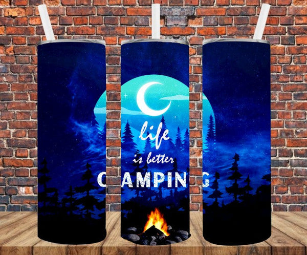 Life Is Better Camping - Tumbler Wrap - Sublimation Transfers
