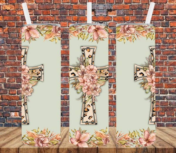 Floral Crosses - Tumbler Wrap Sublimation Transfers