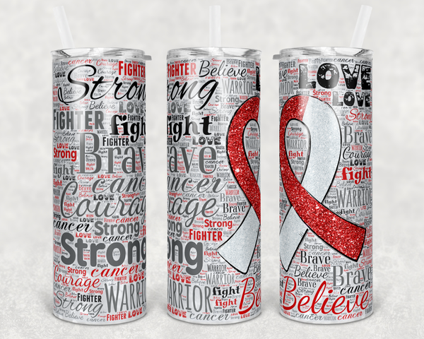 Red Ribbon - Tumbler Wrap - Printed Vinyl Transfers