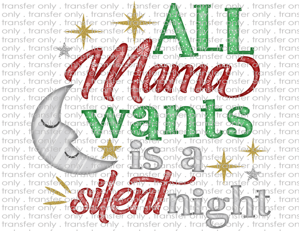 Mom's Silent Night - Waterslide, Sublimation Transfers