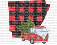 All States Available - Buffalo Plaid - Christmas - Waterslide, Sublimation Transfers