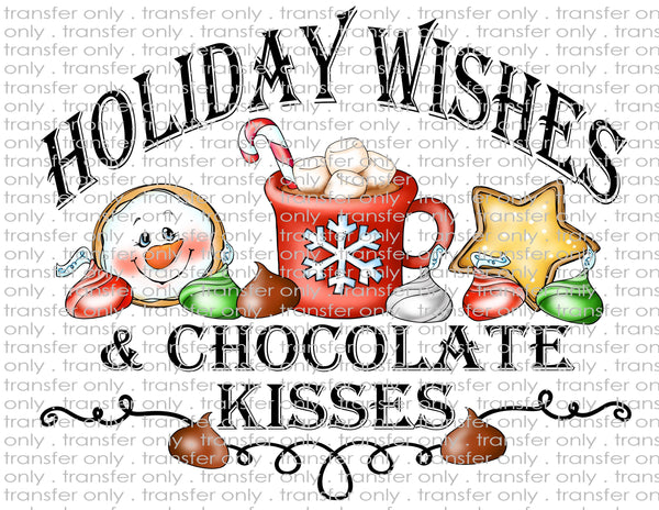 Holiday Wishes Chocolate Kisses - Waterslide, Sublimation Transfers