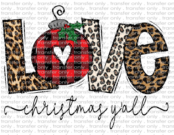 Love Christmas Y'all - Waterslide, Sublimation Transfers