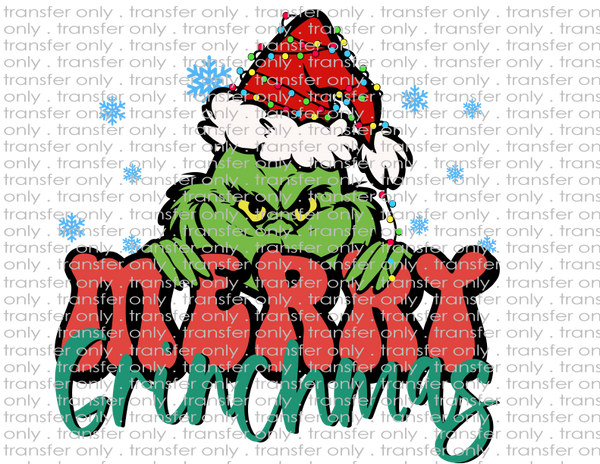 Merry Christmas Green Guy - Waterslide, Sublimation Transfers