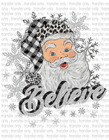 Silver Santa Believe - Waterslide, Sublimation Transfers