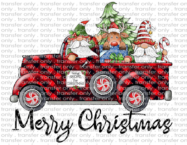 Christmas Vintage Truck Buffalo Plaid - Waterslide, Sublimation Transfers