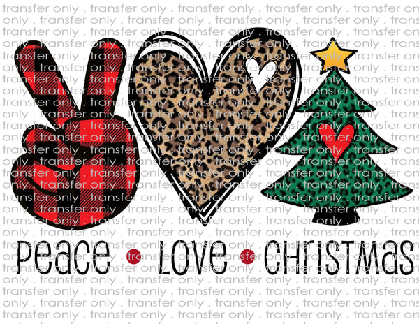 Peace Love Christmas - Waterslide, Sublimation Transfers