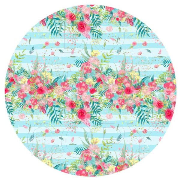Tropical Floral - Round Template Transfers for Coasters