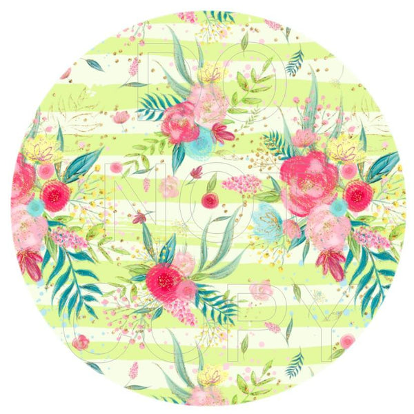 Tropical Floral - Round Template Transfers for Coasters