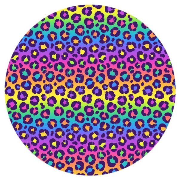 Colorful Leopard - Round Template Transfers for Coasters
