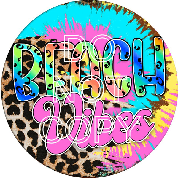 Beach Vibes Tie Dye - Round Template Transfers for Coasters