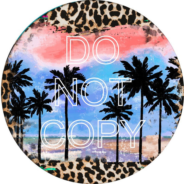 Leopard Palm Trees - Round Template Transfers for Coasters